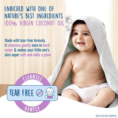Parachute Advansed Baby Gentle Wash for New Born | Enriched with Virgin Coconut Oil | Gently cleanses in Hard water | Doctor certified | 410 ML