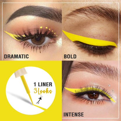 Glamveda Liquid Eye Liner, Yellow, Long Lasting Matte Waterproof Liner - Smudge Proof, Transfer Proof Eye Makeup, Bold, Clean, Smudge-Free Look 24-Hour Long Stay 4.5 ml
