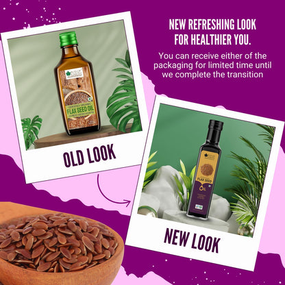 Bliss of Earth 500ML Certified Organic Flaxseed Oil for Eating & Hair, Cold Pressed & Hexane Free