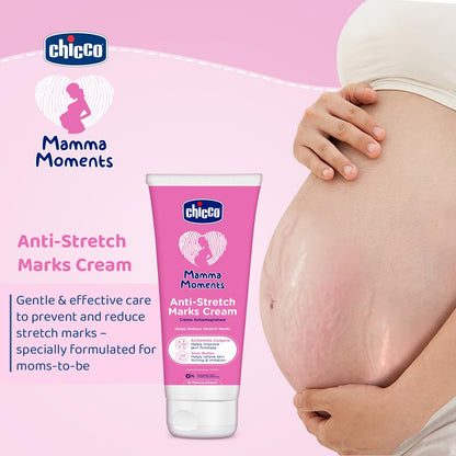 Chicco Mamma Moments Anti-Stretch Marks Cream 75g | Helps Reduce Stretch Marks | Improve Skin Firmness | No Phenoxyethanol | Dermatologically Tested