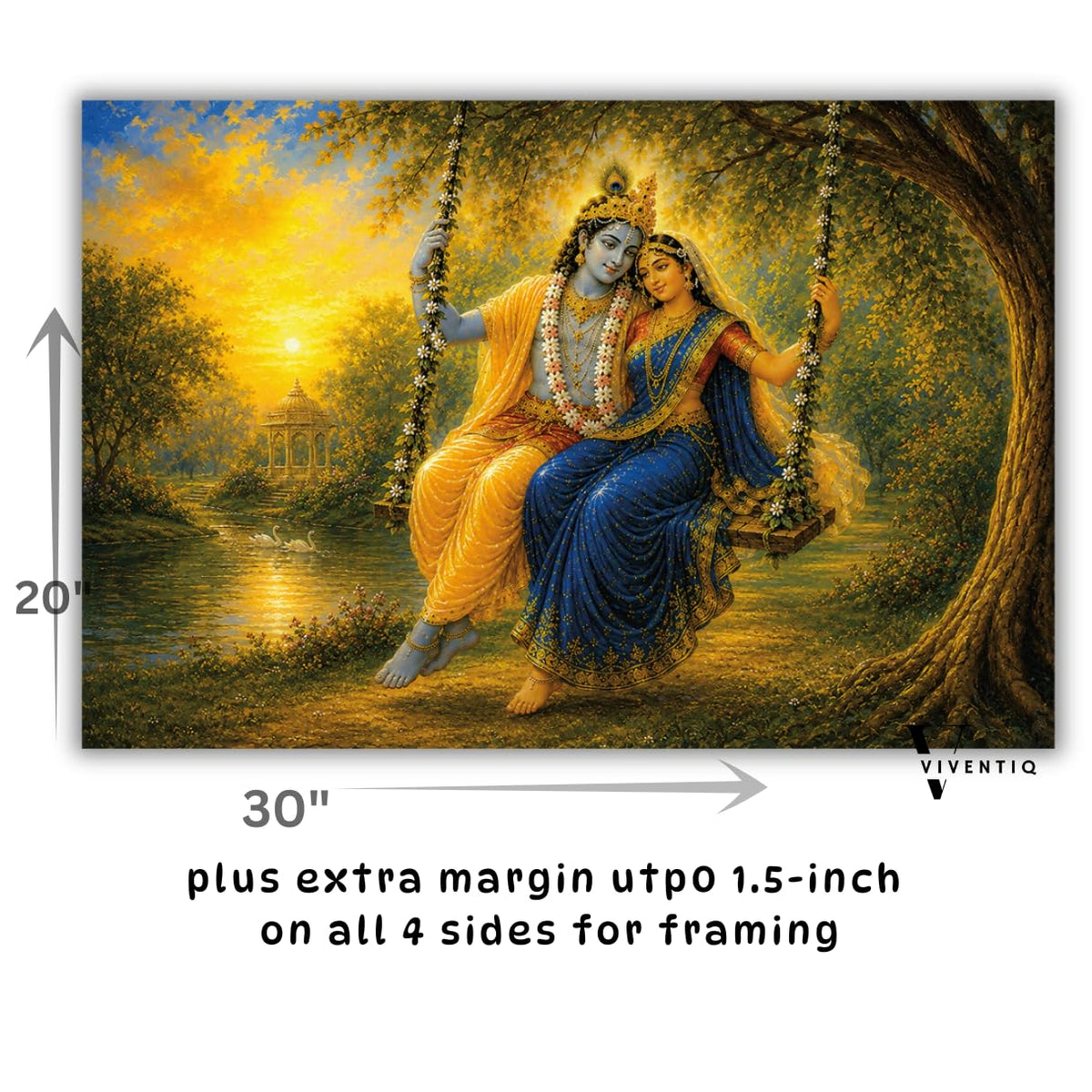 Radha krishna wall painting, Radha krishna in forest love painting