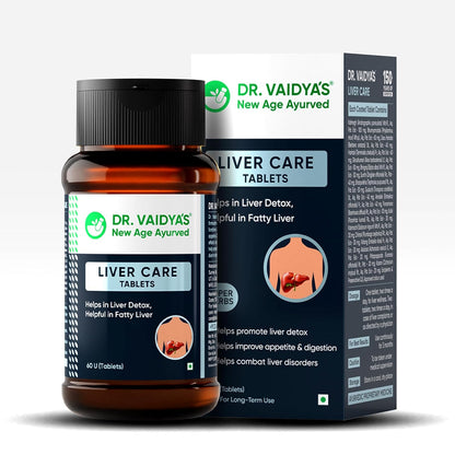 Dr. Vaidya Liver Care Tablets | Ayurvedic Fatty Liver Support, Detox & Cleanse | Improves Liver Health, Digestion & Metabolism | Herbal Supplement with Ayurvedic Herbs | 60 Tablets