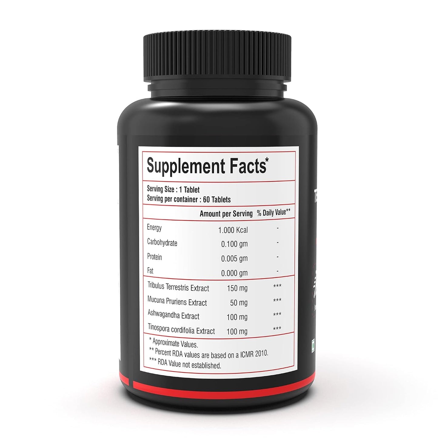 NutritJet Testosterone Booster for Men - Muscle Growth, Strength, Stamina & Performance - 60 Veg Tablets