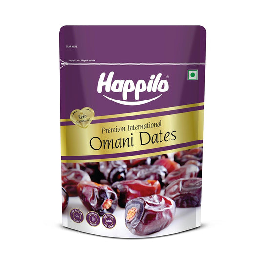 Happilo Premium International Omani Dates 680g | Healthy snacks, Dry fruits, Khajoor, Khajur, Nutritious| Rich in Vitamins & Minerals | Natural Sweetener