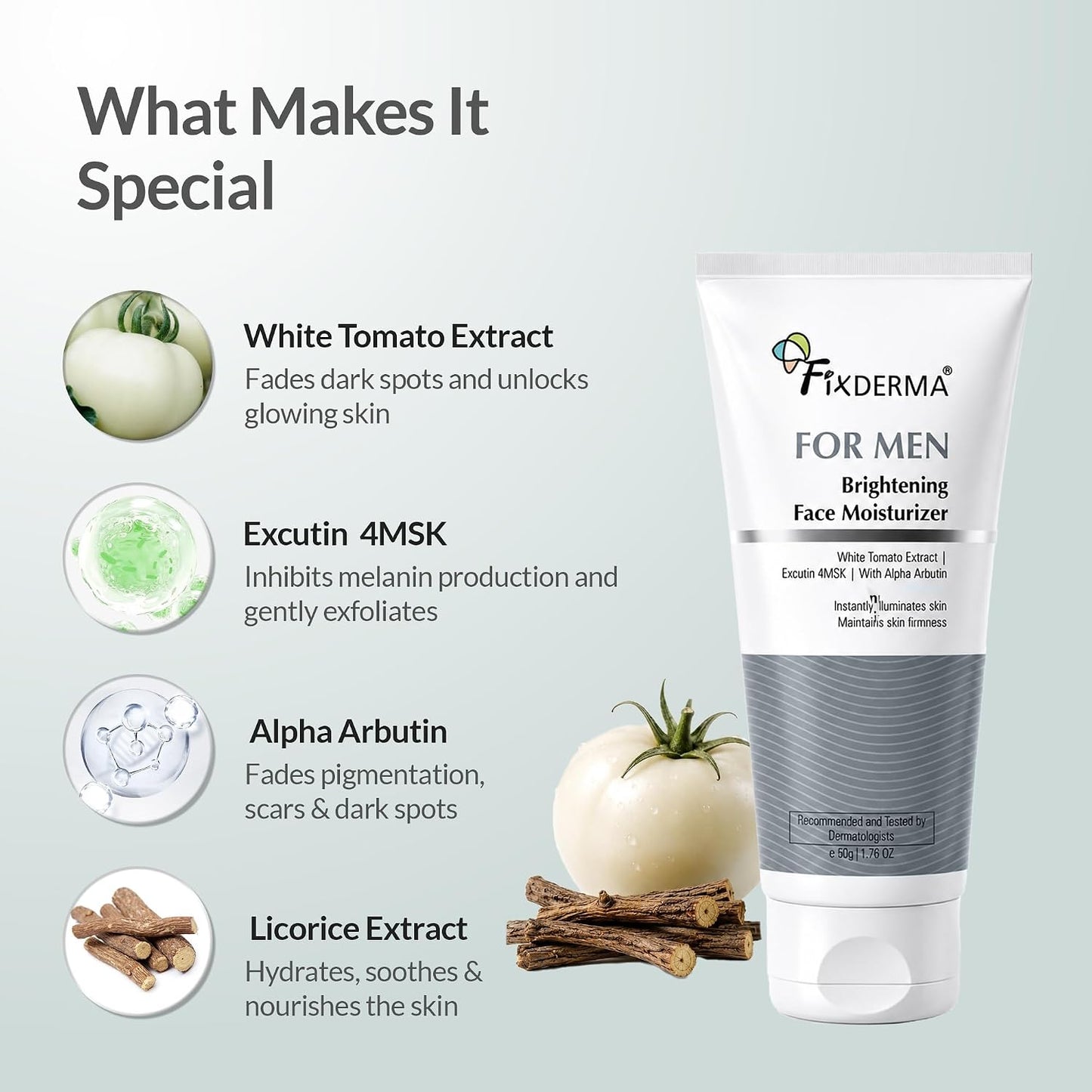 Fixderma Brightening Face Moisturizer for Men |Reduce Evens Skin Tone- 50g | Reduces & Evens Skin Tone