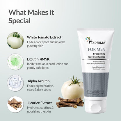 Fixderma Brightening Face Moisturizer for Men |Reduce Evens Skin Tone- 50g | Reduces & Evens Skin Tone