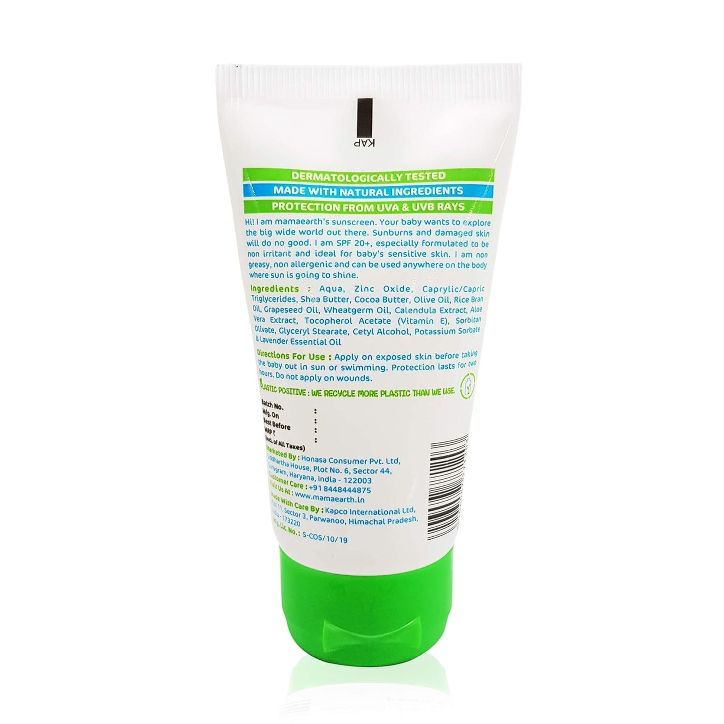 Mamaearth Mineral Based Sunscreen - 50 g | Infused With Calendula & Zinc Oxide | Protects Against Uv Rays With Spf 20, Deeply Nourishes & Soothes Skin, Sensitive
