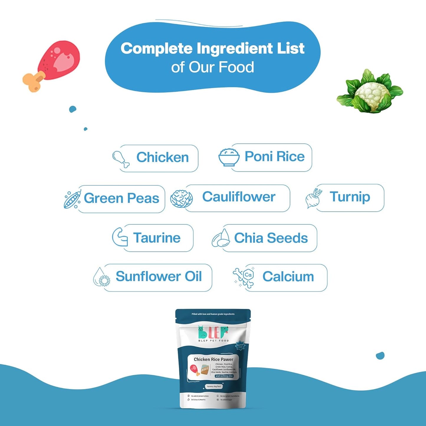 BLEP Healthy Dog Food for Adult & Puppies | Chicken Rice | Zero Preservatives | Wet Dog Food | Travel Packs | Complete Meal & Balanced | 300g | Pack of 1