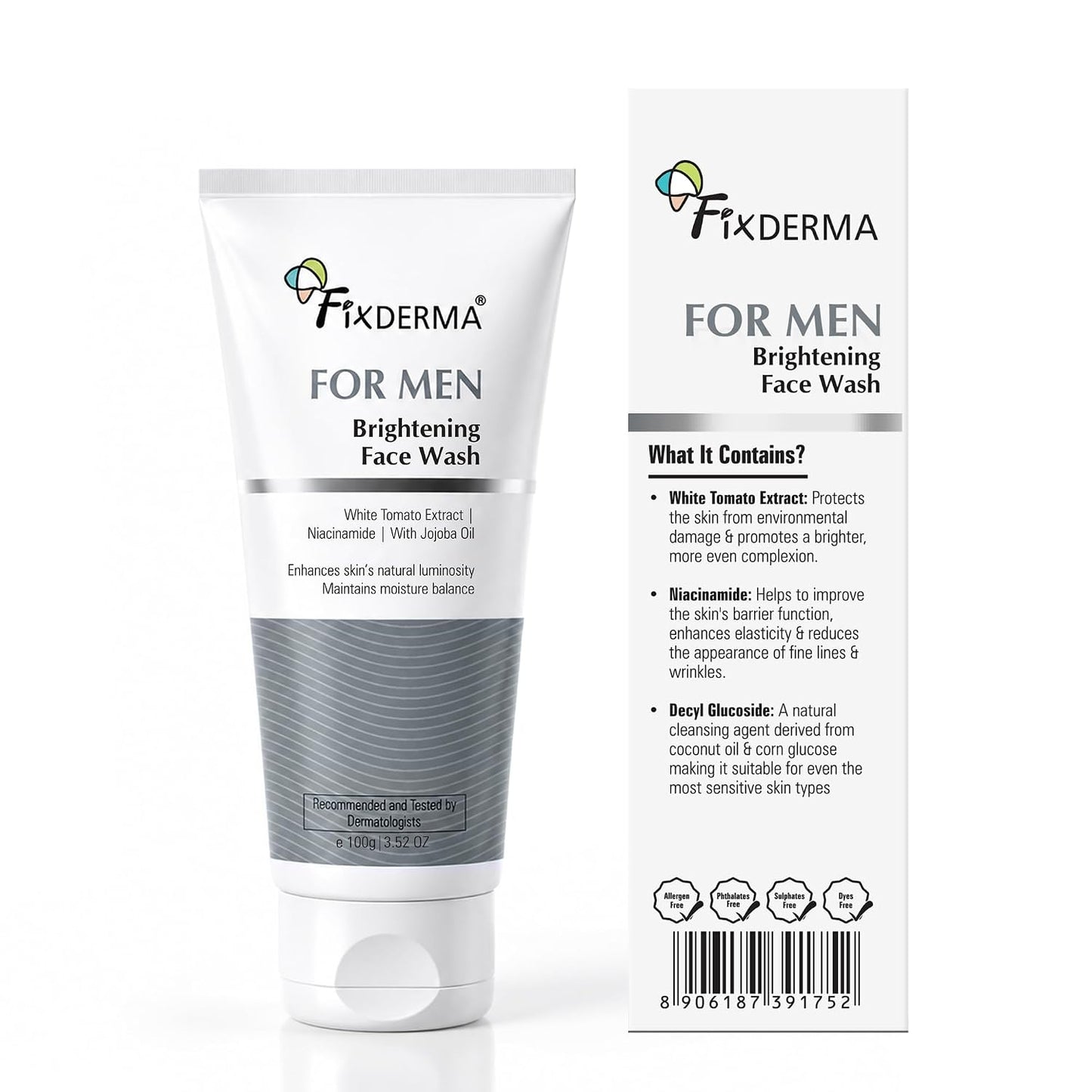 Fixderma Brightening Face Wash For Men |Niacinamide Cleanser-100 ml | Niacinamide, Jojoba Oil