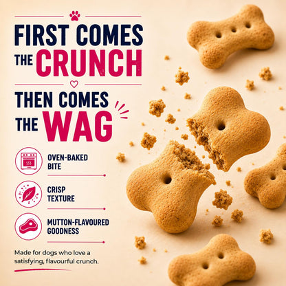 Purepet Dog Treats Biscuits 800g Pack for All Life Stages | Mutton Flavour | Active Behaviour | Oral Health | Training and Behaviour | Healthy Immune System