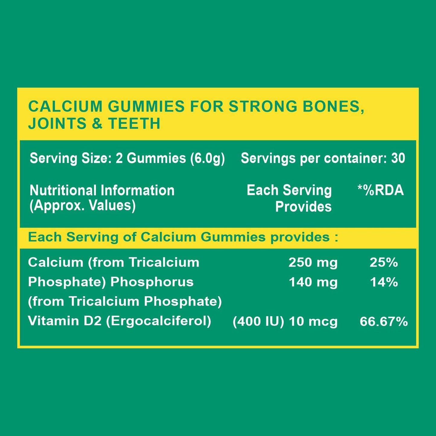 Carbamide Forte Calcium with Vitamin D Gummies - 60 Veg Gummies