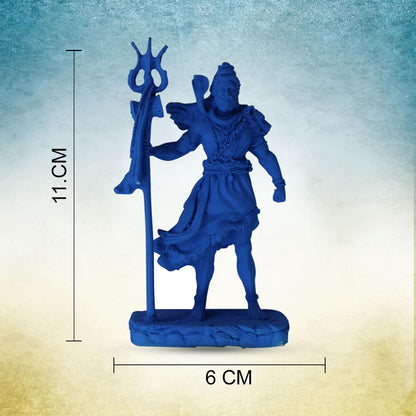 Lord Shiva Idol for Car Dashboard | Mahadev Statue for Home & Office Decor | Standing Shivji Figurine Showpiece | Hindu God Shankar Murti for Pooja & Gift (Blue)