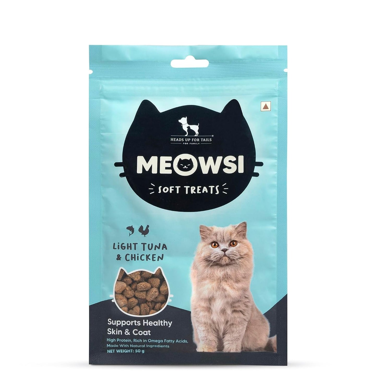 Meowsi by HUFT Soft Cat Treats – Light Tuna & Chicken – 50 gm | Tasty & Tender Treats for Kittens & Adult Cats | for Persian Cats & All Breeds | Low Fat