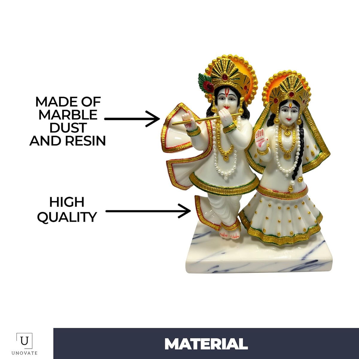 UNOVATE Radha Krishna Idol for Gift, Home Decor | Radha Krishna Statue