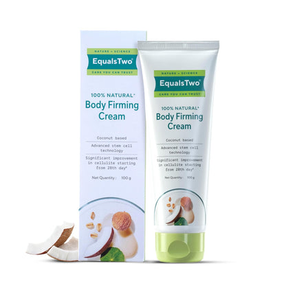 EQUALSTWO by Zydus Body Firming Cream, Anti-Cellulite Cream for Skin Tightening & Elasticity, Enriched with Vitamin C, Shea Butter, Logan Fruit, & Lotus Flower Extract, PH 5.5, Dermatologically Tested, 100ml (Pack 1)