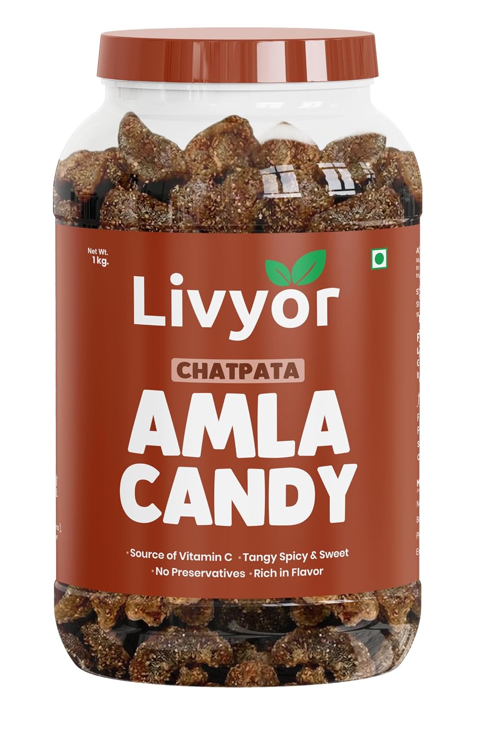 Livyor Dried Chatpata Amla Candy for eating | Dried and Spicy | Indian Dry Gooseberry Avla | Mouth freshner | No preservatives | | Amla Candy Chatpata | Pack of 1