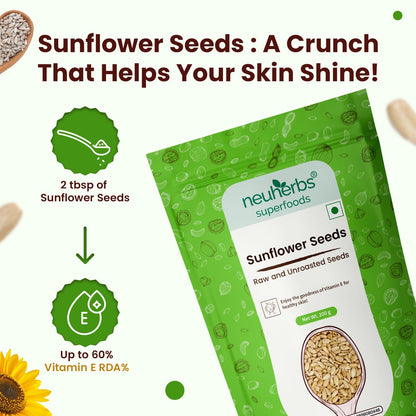 Neuherbs Raw & Unroasted Sunflower Seeds 200 gm - Seeds For Eating | Rich in Fiber & Vitamin E | Supports Skin Health & Immunity | Naturally Gluten Free