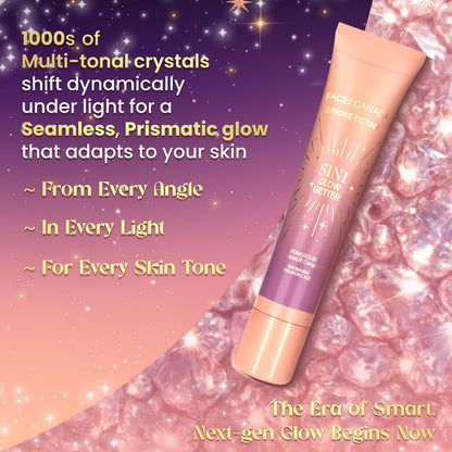 FACES CANADA Strobe CC Tint Mini - Sunset Glaze 02, 18ml | 5-in-1 Serum + Moisturizer + Primer + BB/CC Cream + Strobe Cream | Lightweight | Radiant Dewy Glass Skin Glow | Niacinamide & Hyaluronic Acid | For Light to Medium Skin