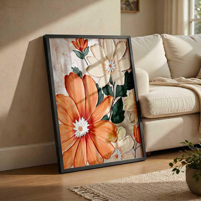 Decorative flower Wall Art Home Decor Modern Painting poster With Frame For Living Room Bed Room Hotel Wall Decor Digital Reprint (13X17 INCH)