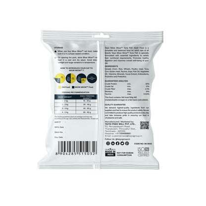 TAIYO MIOW MIOW Adult Tuna Fish 50g | Complete Dry Cat Food | Formulated with Finest Natural Ingredients