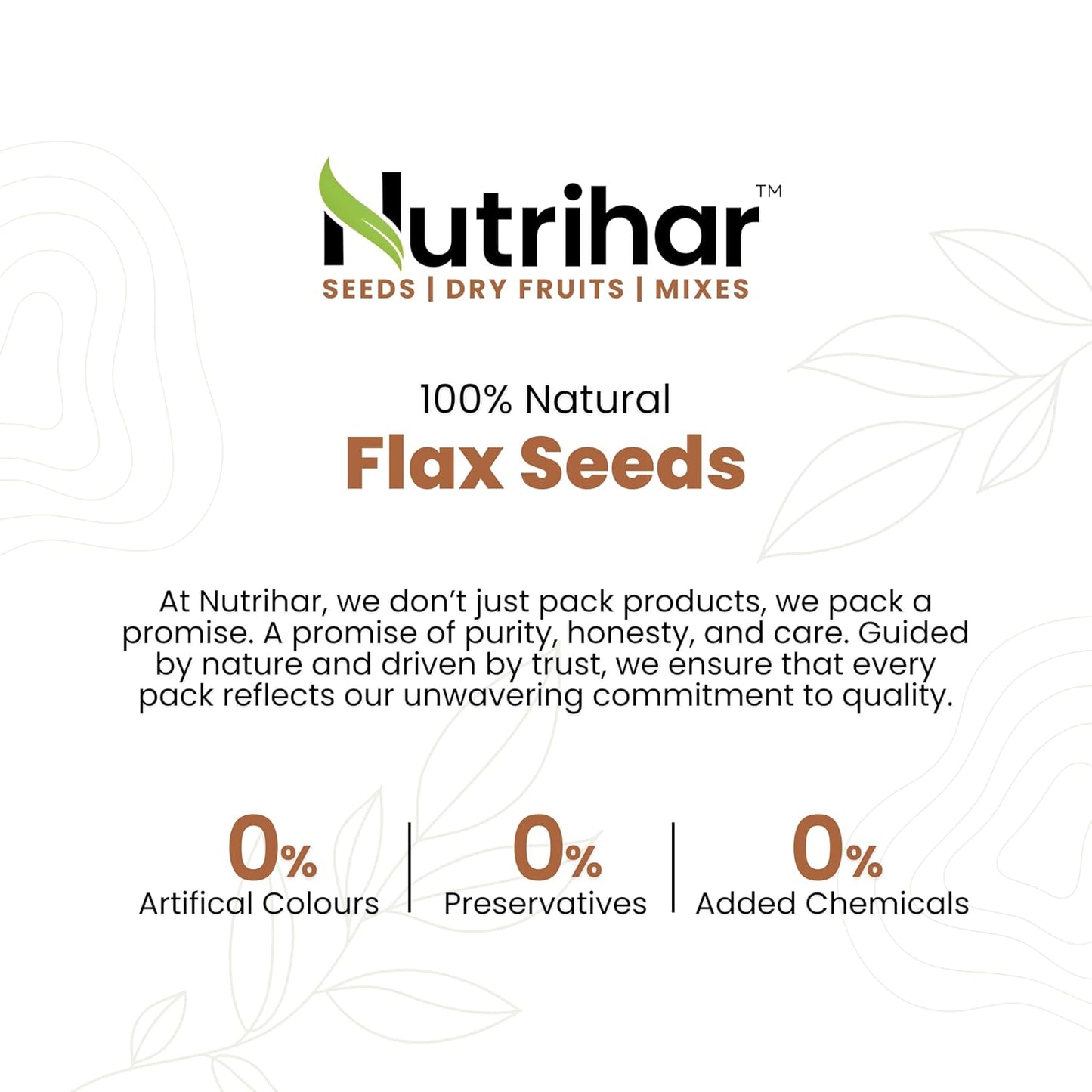 Nutrihar Raw Flax Seeds 100g | Double-Cleaned | Rich in Omega-3 & Protein | Good for Hair Growth | Alsi Seeds 100g