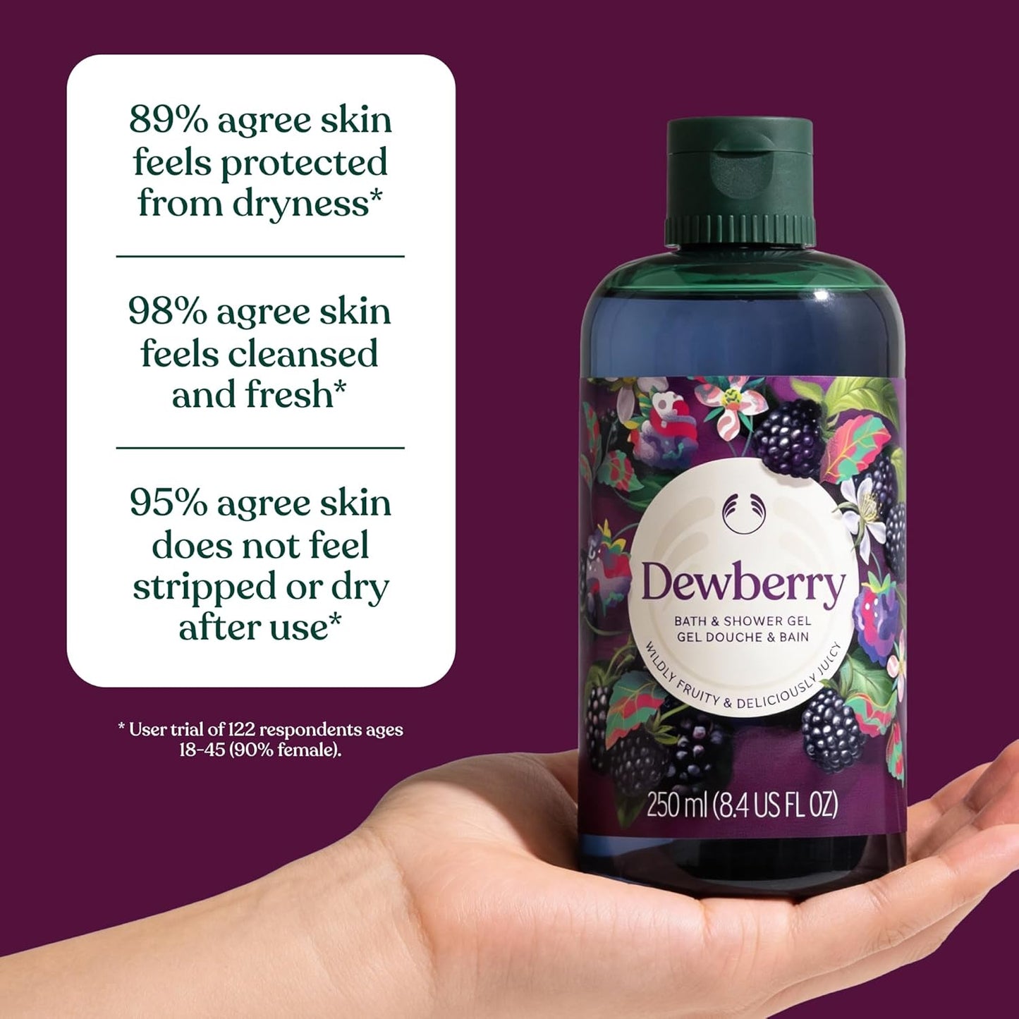 The Body Shop Dewberry Body Yogurt 200ml Lightweight Gel-Cream Body Moisturiser for 48-Hour Hydration, Fast-Absorbing Fruity and Floral Body Lotion with Community Fair Trade Almond Milk