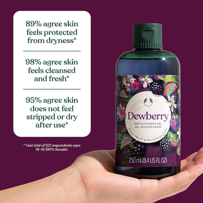 The Body Shop Dewberry Body Yogurt 200ml Lightweight Gel-Cream Body Moisturiser for 48-Hour Hydration, Fast-Absorbing Fruity and Floral Body Lotion with Community Fair Trade Almond Milk