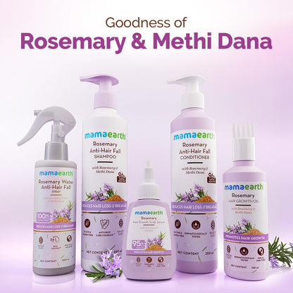 Mamaearth Rosemary Anti-Hair Fall Shampoo With Rosemary & Methi Dana For Reducing Hair Loss & Breakage,Gives Up To 94% Stronger Hair,Up To 93% Less Hair Fall |Sulphate Free Shampoo |For Unisex,600 Ml