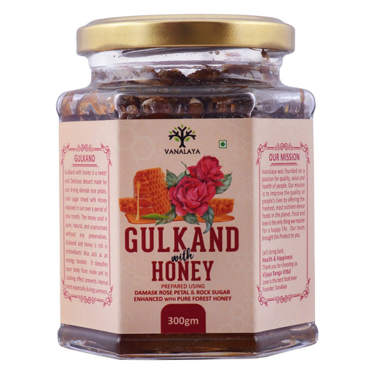 Vanalaya Natural Honey Gulkand | Sun-Cooked Damask Rose with Forest Honey 300gm