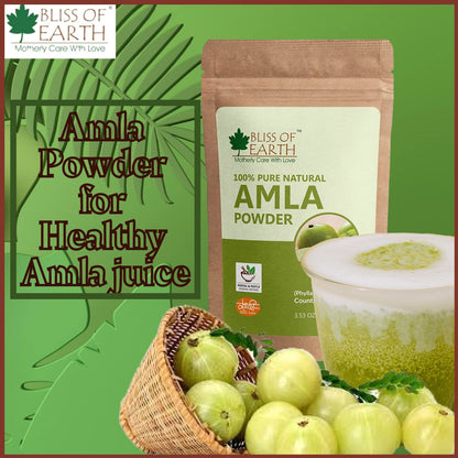 Bliss of Earth Amla Powder for Eating – 453g Pure & Natural Amla Powder for Hair Growth, Skin, Drinking & Overall Wellness | Natural Indian Gooseberry Powder