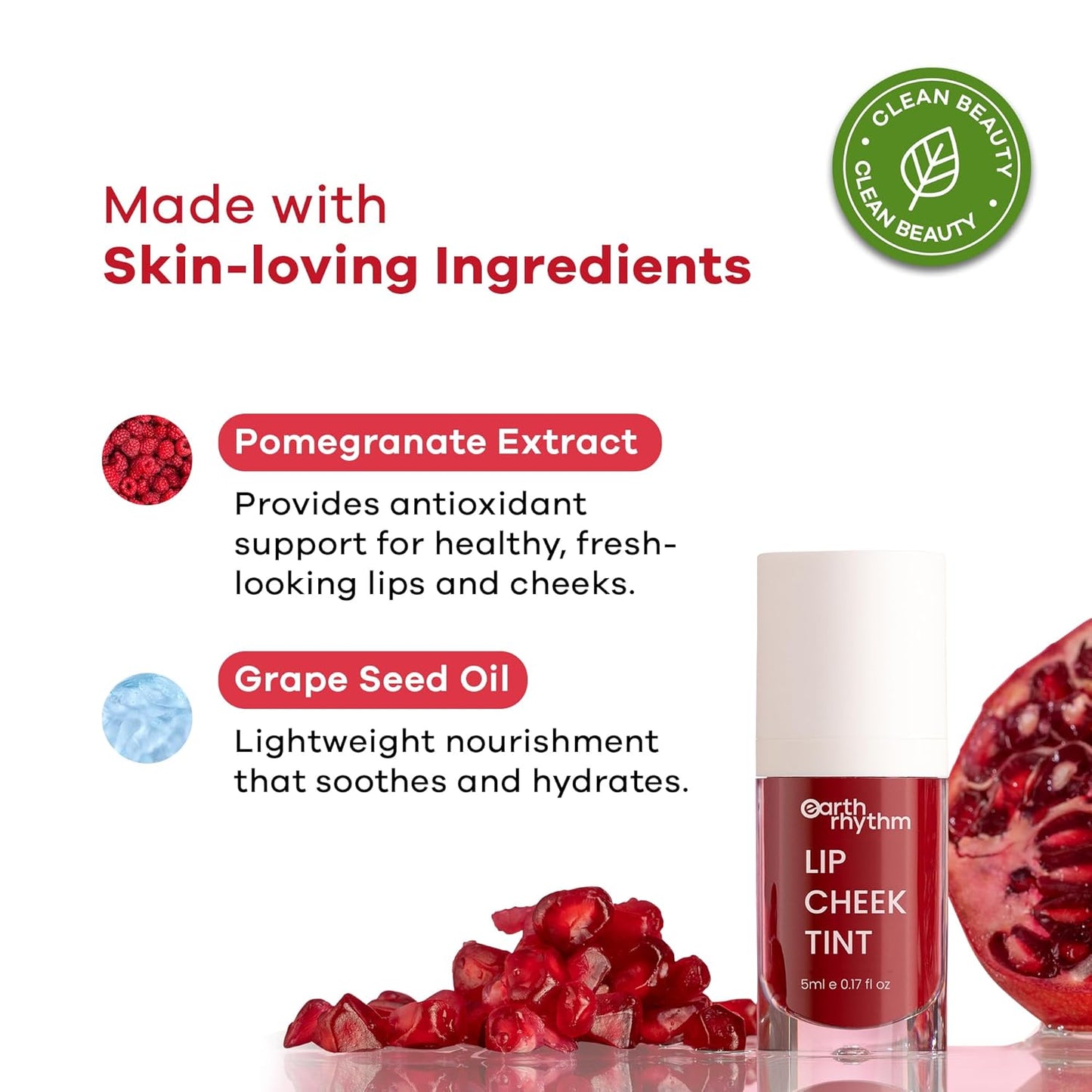 Earth Rhythm Lip & Cheek Tint – 10 Hour Wear, 100% Plant-Based Pigments, No Silicones, No Mineral Oil - Brandy