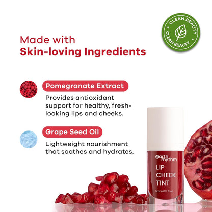 Earth Rhythm Lip & Cheek Tint – 10 Hour Wear, 100% Plant-Based Pigments, No Silicones, No Mineral Oil - Brandy