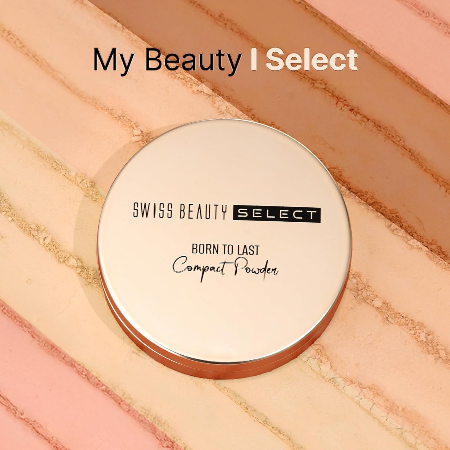 Swiss Beauty Select Born To Last Compact Powder | 3-in-1 Skin Perfection | Oil Control | Blurs Pores | Matte Finish | Fresh Makeup for hours | With Squalane & Vitamin E | 6.5g, Shade- 2. Sunlit Sand