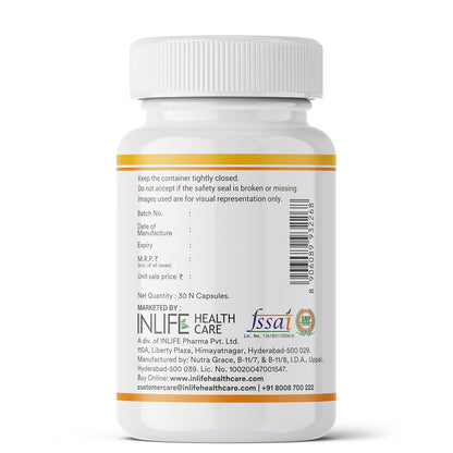 INLIFE Plant Based Natural Vitamin E Oil Capsules for Face and Hair|Sunflower, Olive & Aloe Vera Oils |Skin Health and immunity support Supplement for Women & Men–30 Vegetarian Capsules (Pack of 1)