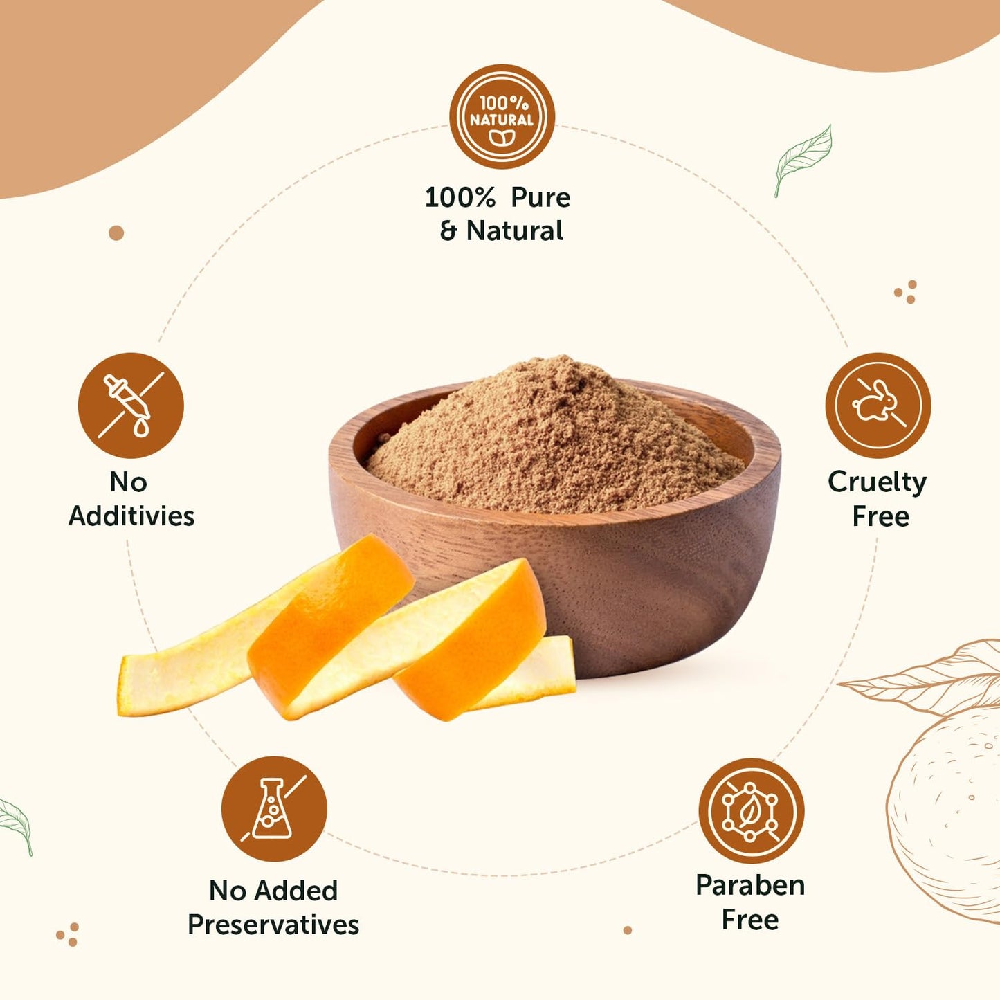 Neuherbs Orange Peel Powder 100g For Men & Women | Natural Exfoliator To Improve Skin Tone | Cruelty & Paraben Free | With No Artificial Colour & Additives