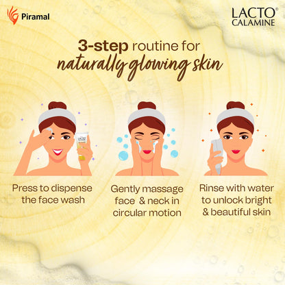 Lacto Calamine Ubtan Face Wash for Glowing Skin | Natural Face Wash with Sandalwood, Saffron, Neem, Almond & Turmeric | Exfoliating Facewash reduces Tan | Sulphate, Paraben Free | 100 ml Pack of 1
