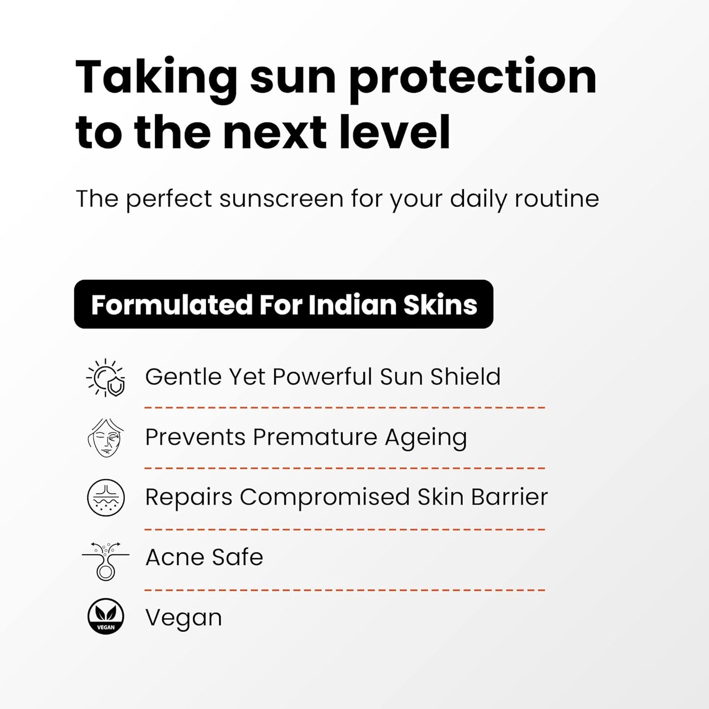 The True Therapy Dewy Sunscreen for Women & Men, SPF 50++ PA++ Body Sunscreen, 5% Niacinamide Sun Block, Acne Safe, Lightweight Sunscreen Lotion, No Harmful Ingredients Skin Care (30ml)