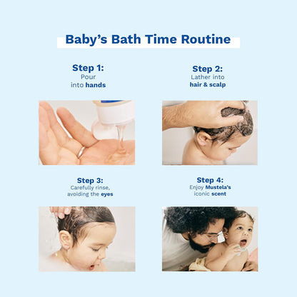Mustela Gentle Baby Shampoo – Tear-Free Daily Shampoo with 93% Plant-Based Ingredients – Hypoallergenic & Biodegradable – 6.76 fl oz (200 ml)