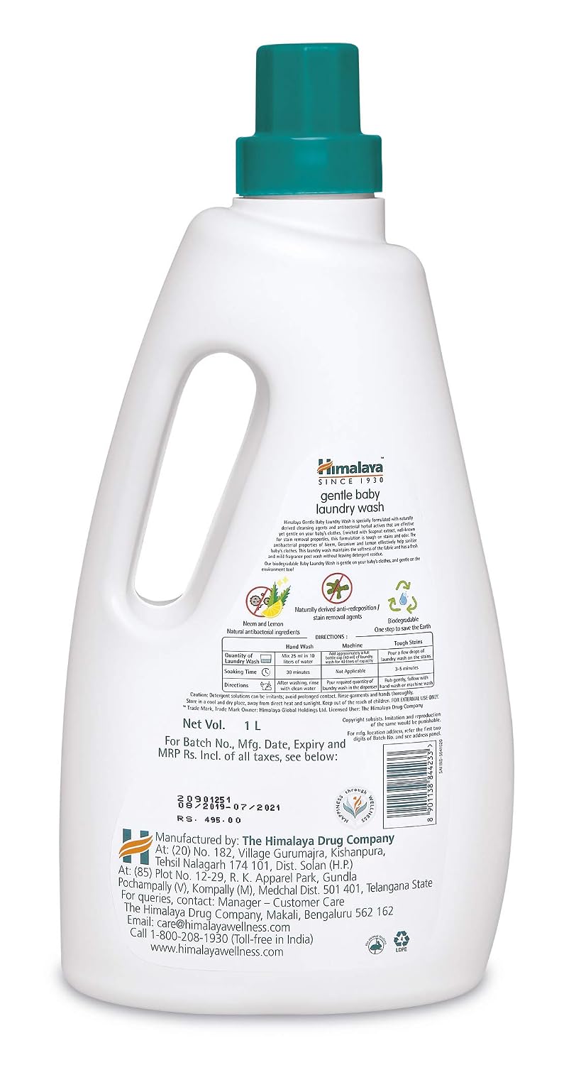 Himalaya Gentle Baby Laundry Liquid Wash 1 Ltr (Bottle)