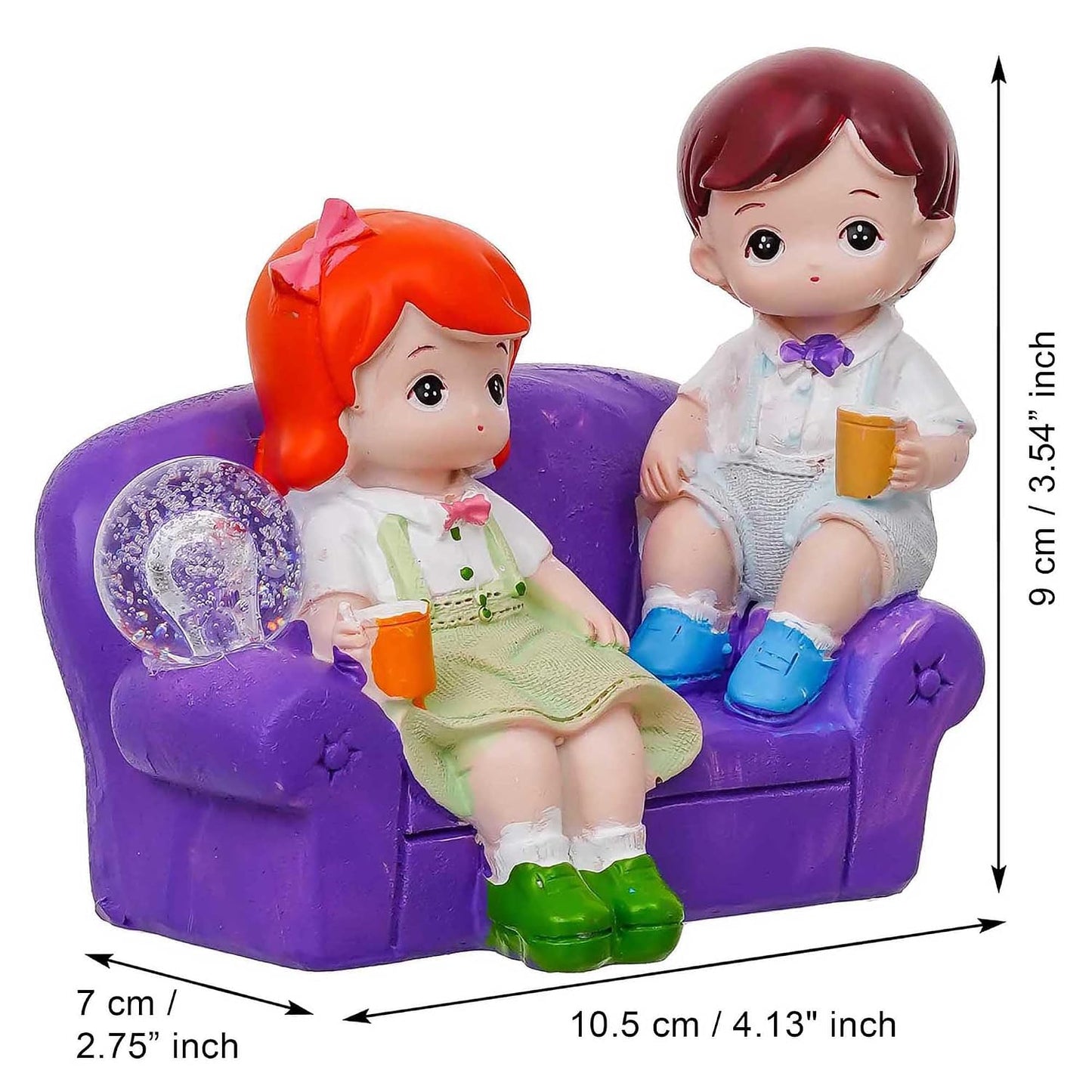 eCraftIndia Cute Romantic Couple Showpiece Sitting on Sofa | Anniversary Valentine Gift for Girlfriend Boyfriend Husband Wife Special Love Her Him | Valentine Day Decoration Items