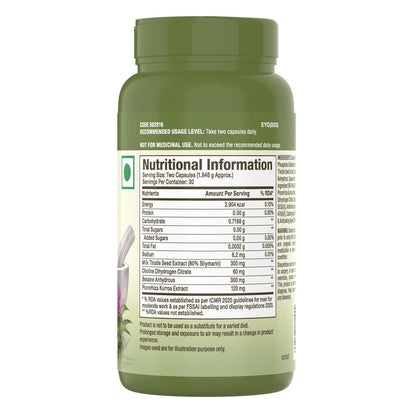 Zephivo GNC Herbal Plus Liver Support With Milk Thistle & Picrorhiza | 60 Capsules | Cleanses Liver | Protects Liver Health | Facilitates Fat Metabolism | Provides Antioxidant Support | Formulated in USA