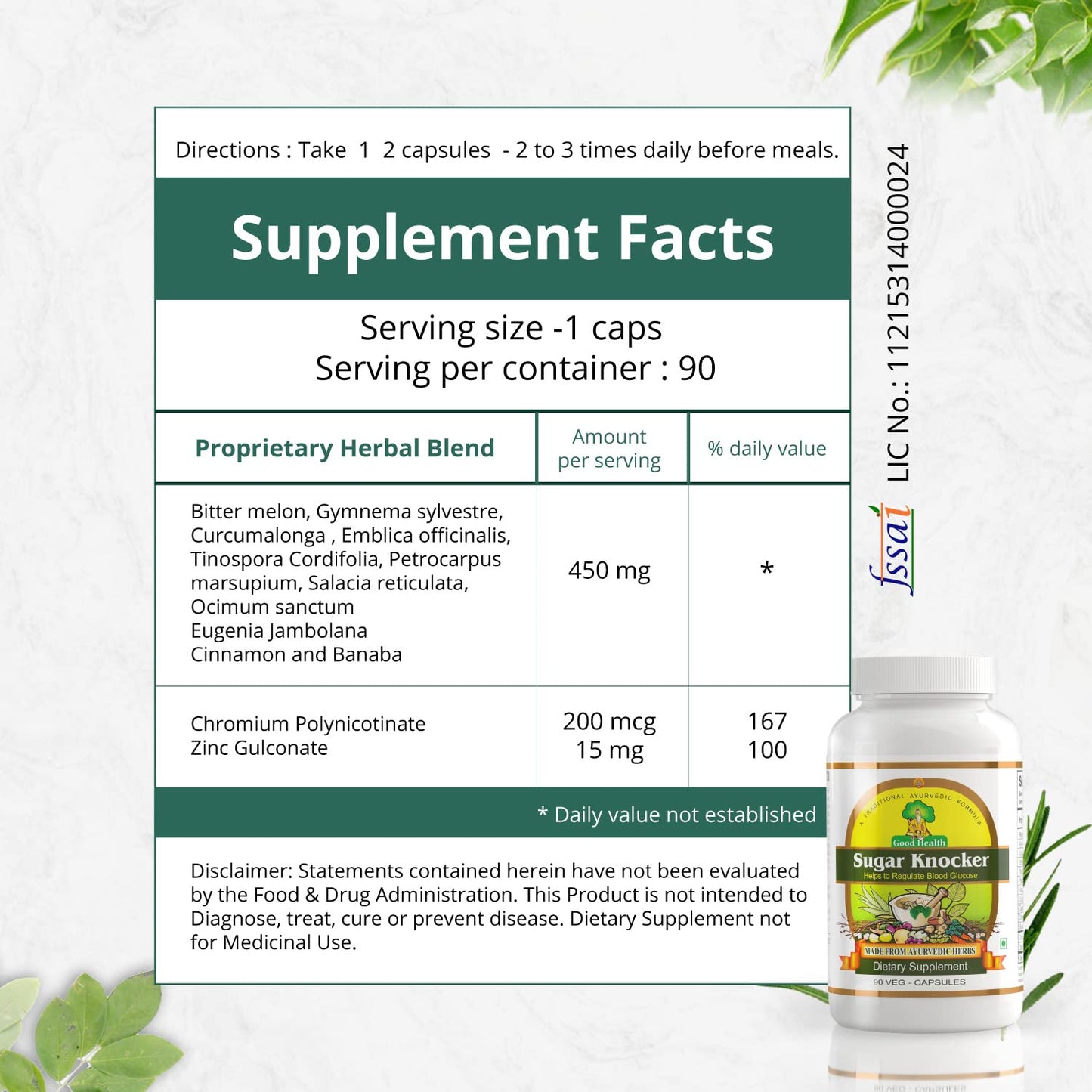 Herbal Supplement for Blood Sugar Management | Helps to Control Blood Sugar (90 Capsules)