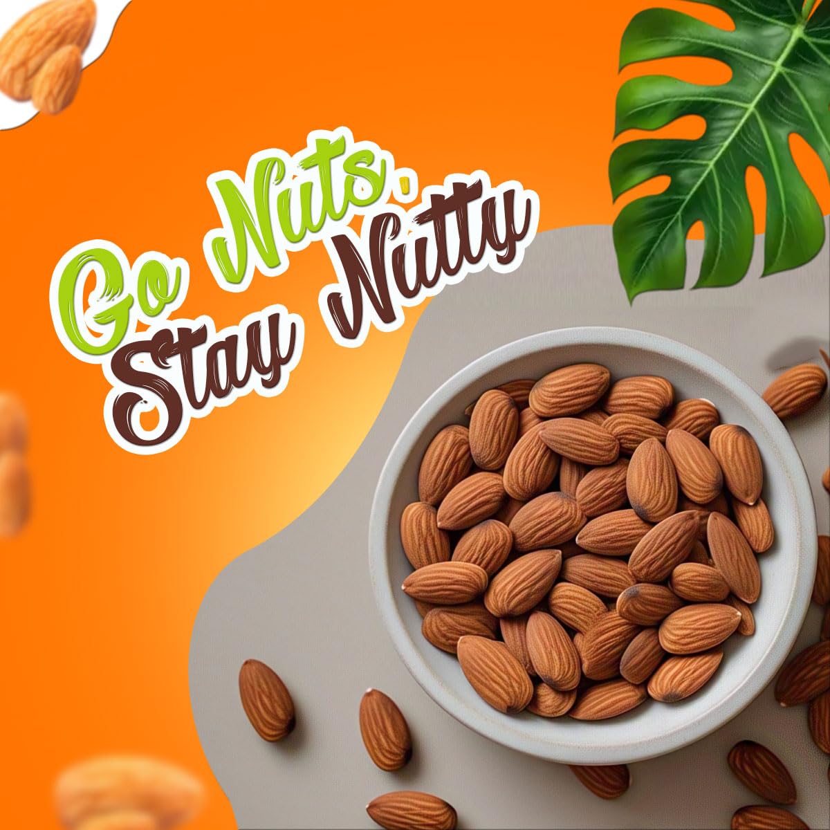 Yum Yum California Almonds/Badam Whole, 1Kg, Real Nuts, High in Fiber, Badam Giri, Rich in Protein, Magnesium, Phosphorus and Dietary Fibre, Dry Fruits