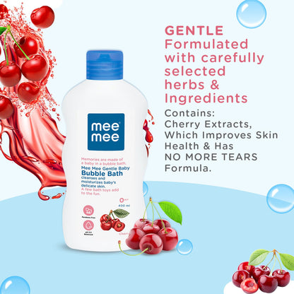 Mee Mee Baby Body Wash 400ml with Cherry & Fruit Extracts | Tear-Free, Mild & Moisturizing Formula |Paraben-Free, Dermatologically Tested, pH Balanced |Gentle Head-to-Toe Bubble Bath for All SkinTypes