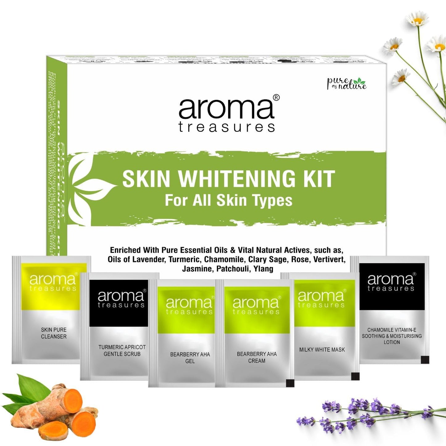 Aroma Treasures Skin Whitening Facial Kit - One-Time Use Kit for a Radiant Complexion - 30g