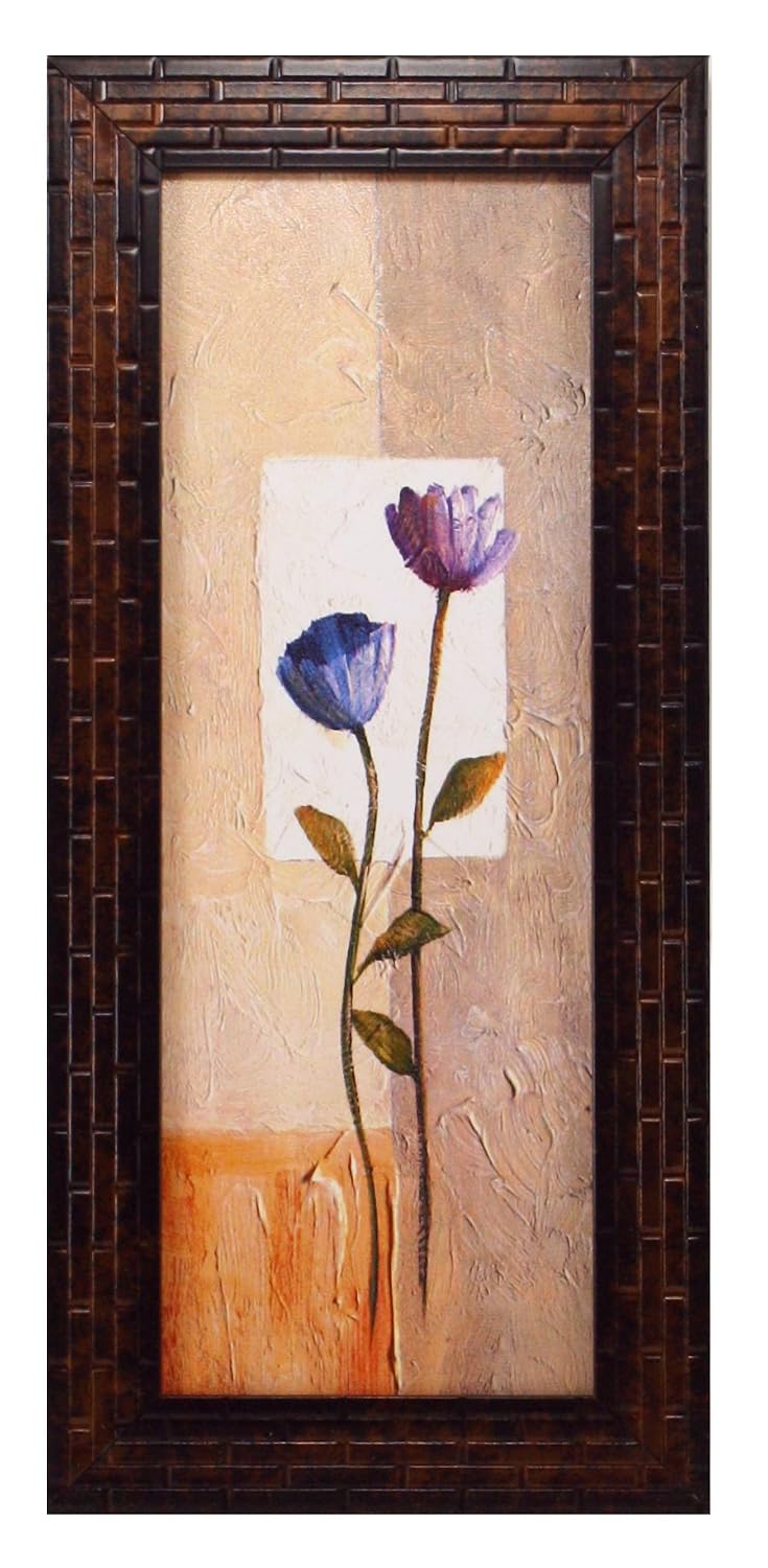 3 PC Set of Floral Paintings (1091a) Without Glass 5.2 X 12.5, 9.5 X 12.5, 5.2 X 12.5 INCH
