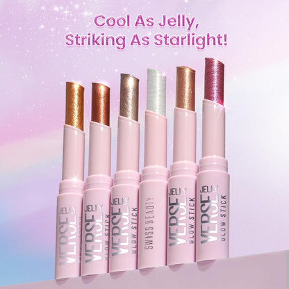 Swiss Beauty Jelly Verse Eyeshadow Glow Stick | Rich Colour Payoff | Crease-Proof | Sparkling Shine | 6 Stellar Shades | Shade- 1. Star Shower, 3g