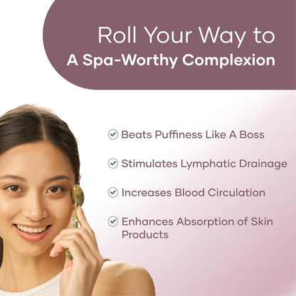 mars by GHC Saturn Facial Massager Jade Roller & Gua Sha Tool Natural Himalayan Stone | Good Health Company (Pack Of 1)