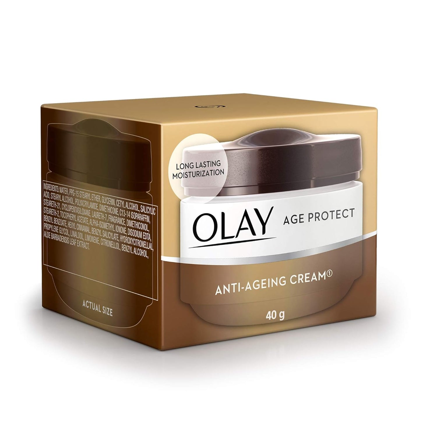 Olay Age Protect anti-ageing cream packaging on a white background