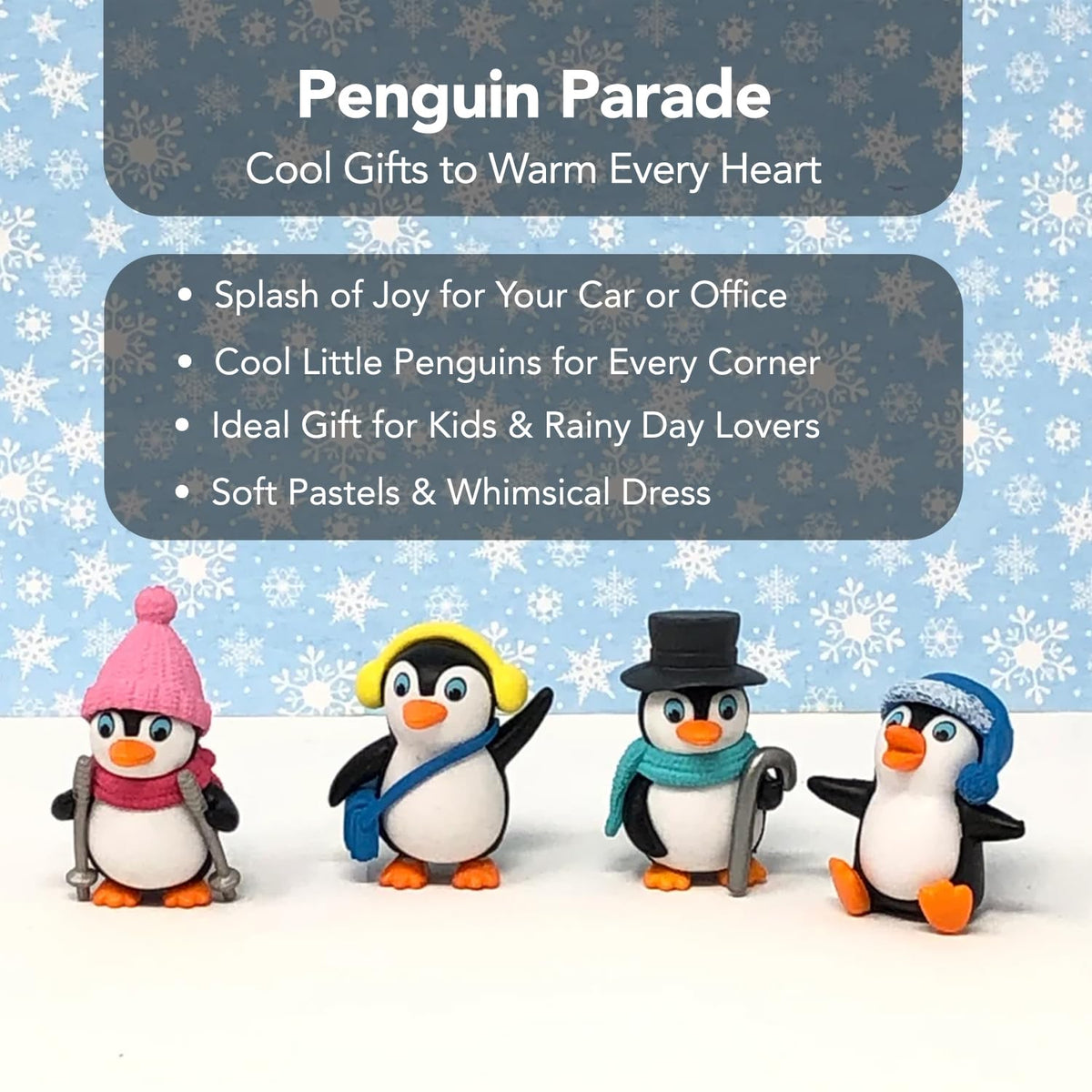 Nostrae Penguin Miniature Toys & Cute Miniatures Decorative Items | Small Figurines for Home Decor | Desk Decoration Miniature Things, Gifts & Mini Showpieces Desk Decor (Set of 4)